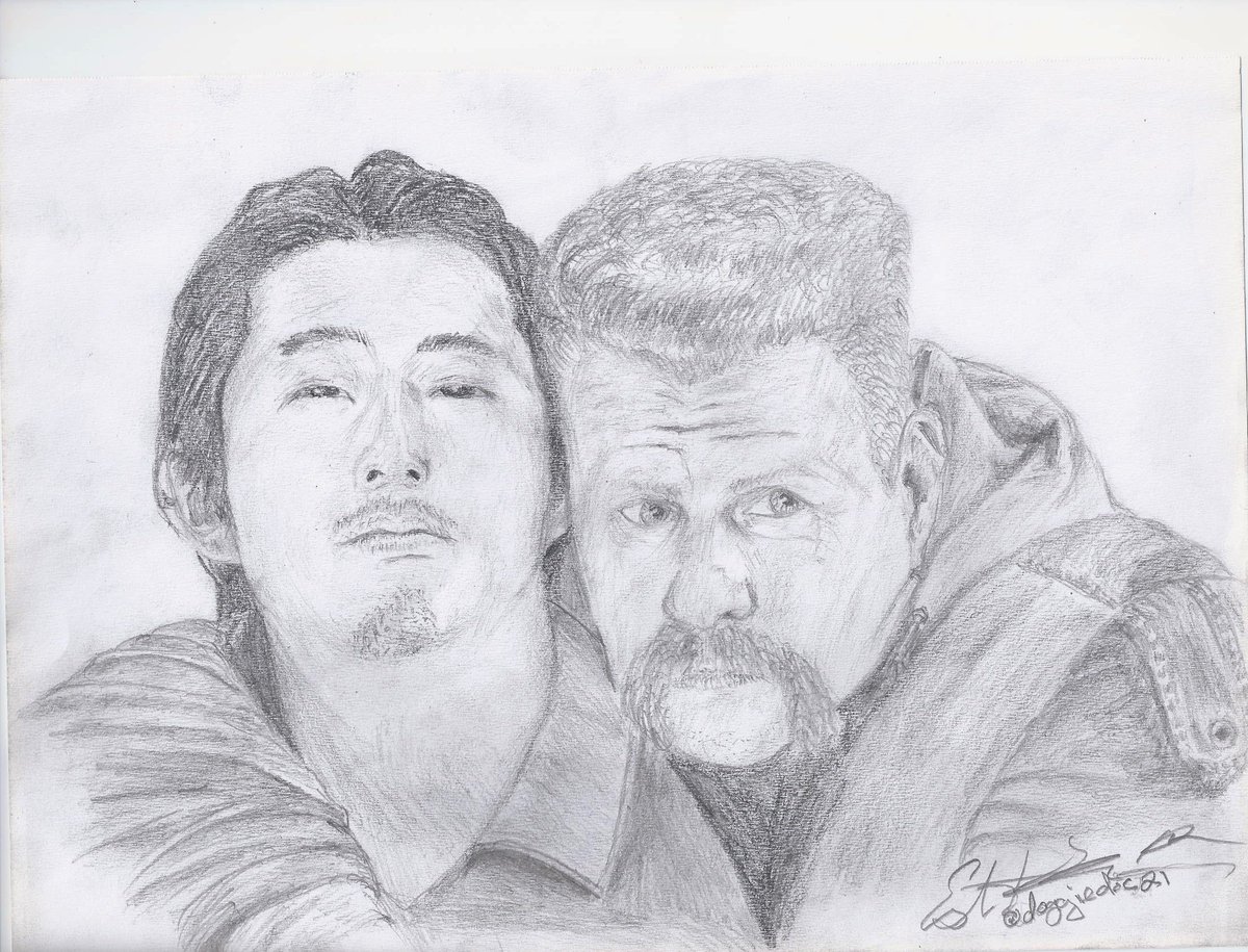 ✍😁✌MY NEW DRAWING!!! A little tribute to these two. I'm going to miss Glenn's strength and integrity and Abraham's wit and wisdom. 😁😁😁✌✌✌