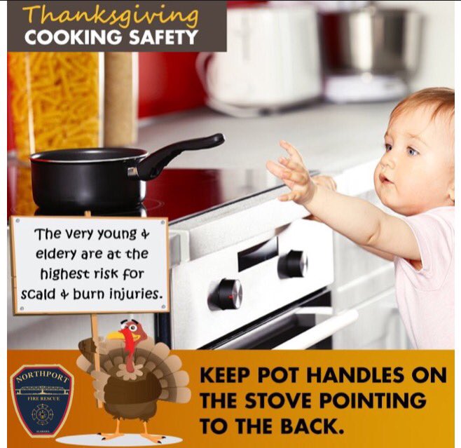 NorthportFire's tweet image. #CookingSafetyTips: Prevent accidental scalds &amp;amp; burns by turning pot handles inward when cooking. #KeepThanksgivingSafe