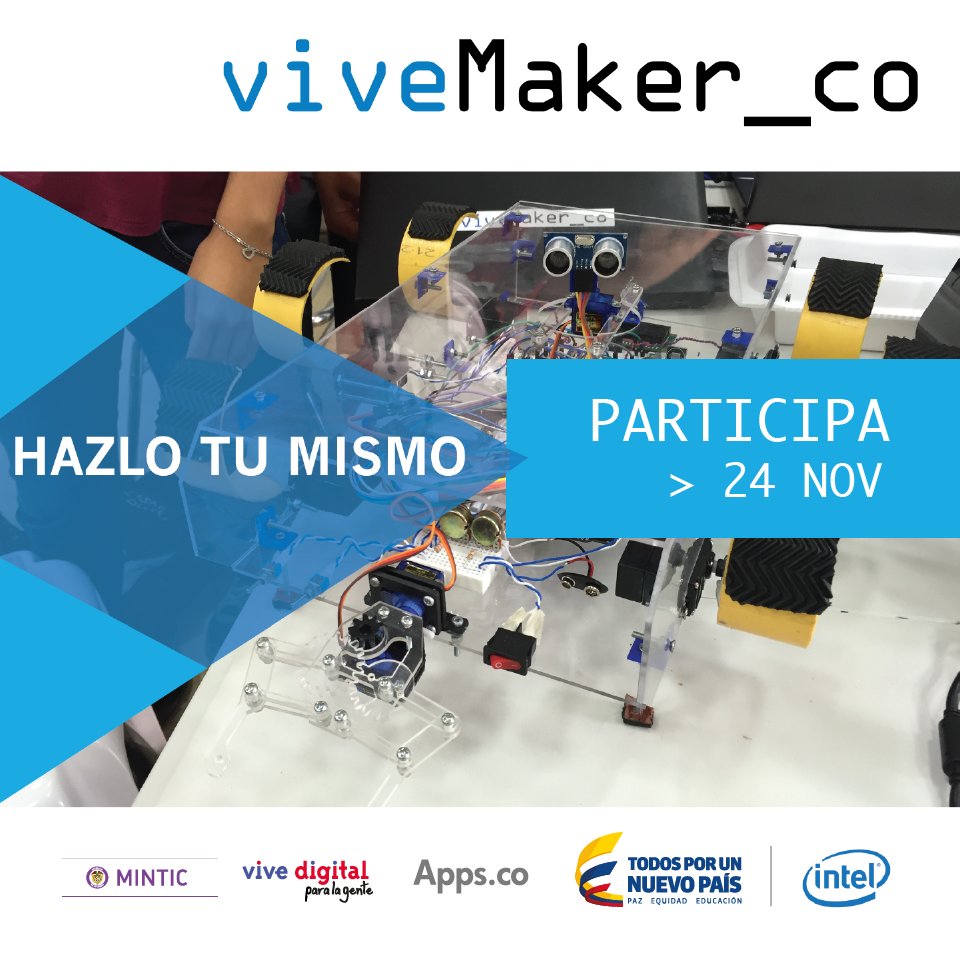 AppsCo's tweet photo. Participa este 24 noviembre en #Vivemakerco Conocerás sobre construcción de circuitos y principios de programación. https://t.co/UFllxQfmzr https://t.co/RexHF152nV