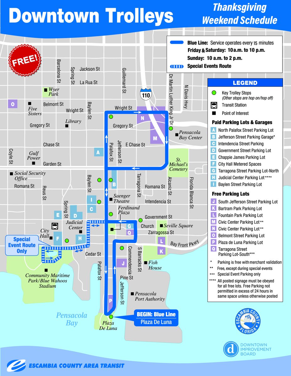 FREE TROLLEY RIDE: <a href="/quint_studer/">Quint Studer</a> <a href="/BlueWahoosBBall/">Pensacola Blue Wahoos</a> <a href="/StuderInstitute/">Studer Community Institute</a> <a href="/pnj/">PNJ</a> <a href="/UWF/">UWF</a> <a href="/PcolaDowntown/">Pensacola Downtown</a>  <a href="/NavyFederal/">Navy Federal Credit Union</a> <a href="/sogochick/">So Gourmet</a> <a href="/BubbaSweetSpot/">Bubba's Sweet Spot</a> <a href="/NR1620/">NewsRadio1620 - FM 92.3</a>
