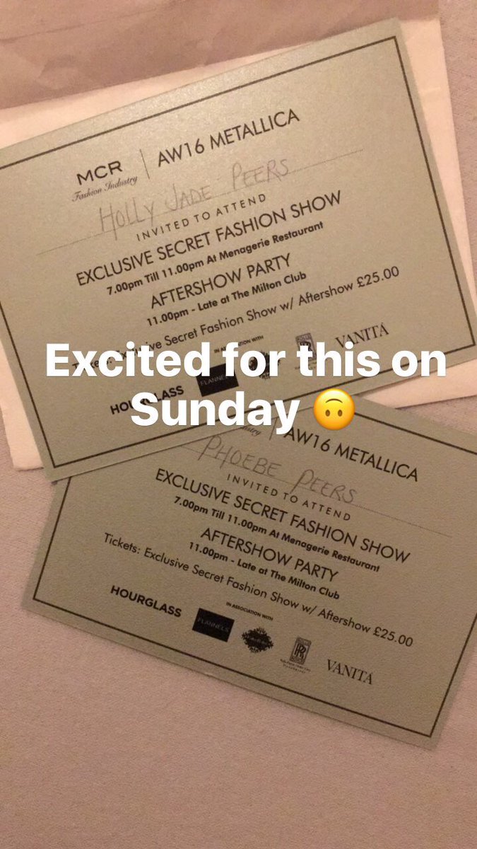 HollyJadePeers's tweet image. Yayyy cannot wait for this one  🙌🏼 @mcrfashindustry