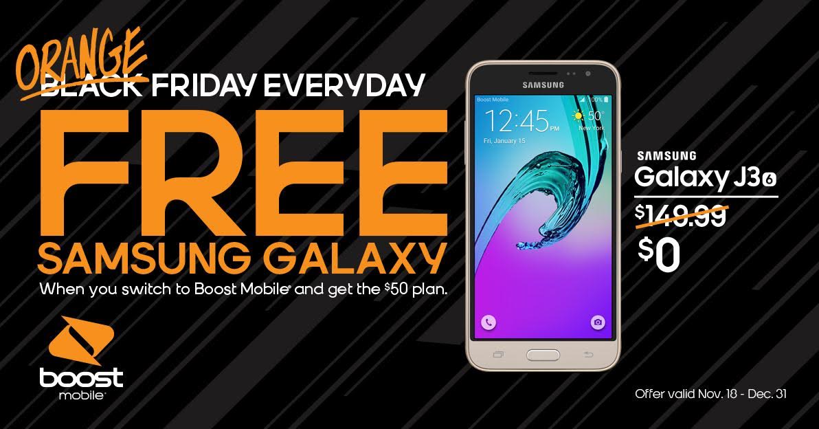 BoostMobileLOC's tweet image. Get a free Samsung Galaxy J3 during Black Friday weekend with Boost Mobile Local!