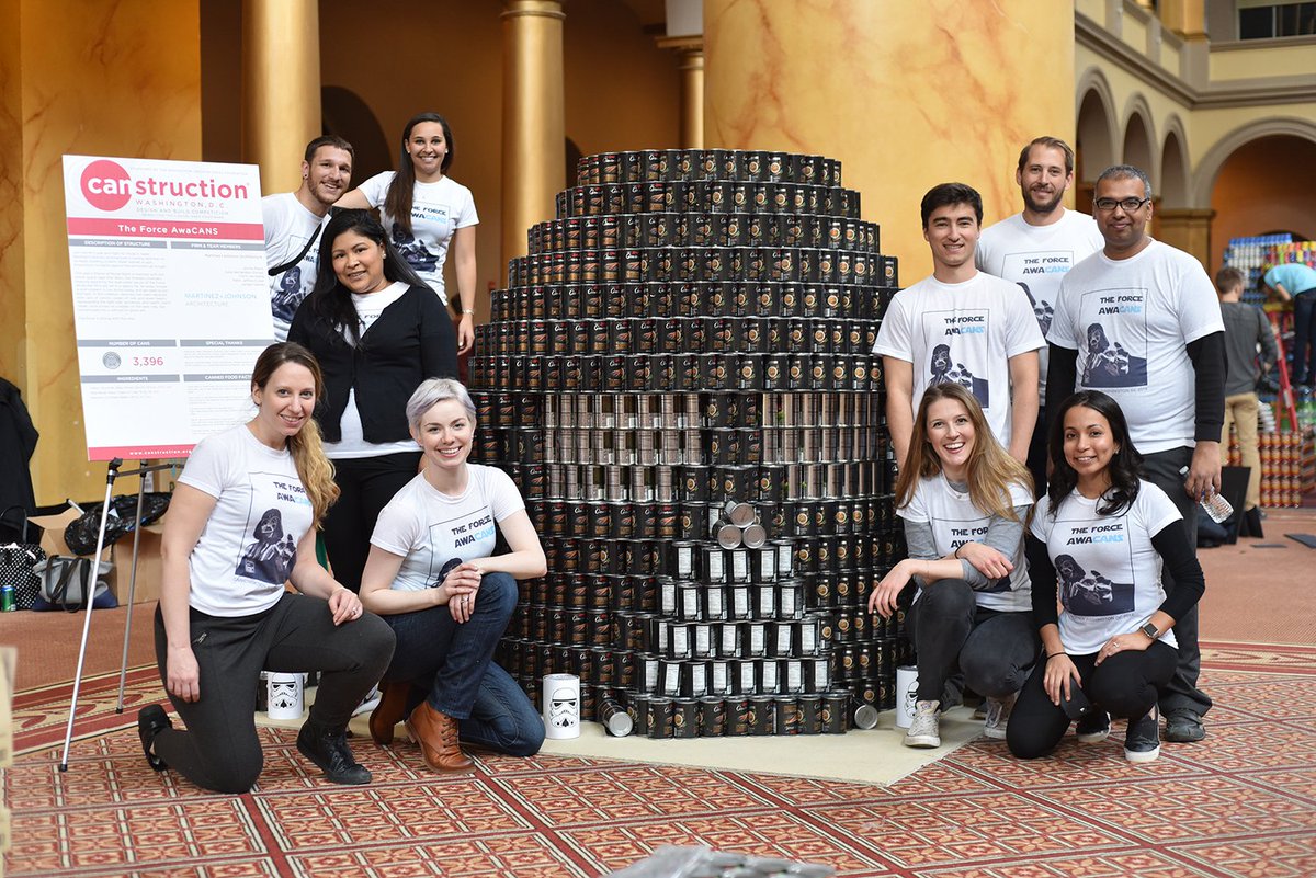 mjarchitecture's tweet photo. Thank you to everyone who donated + contributed to this amazing cause. #CANstructiondc #theforceawacans @WashingtonDCAIA @WashArchFound https://t.co/T4sLpZ9xkn