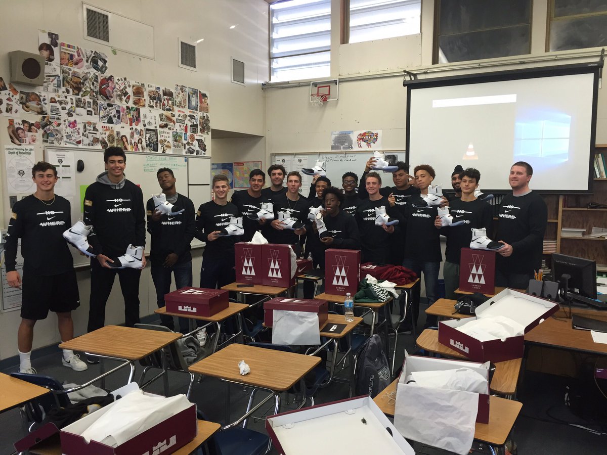 Thank you <a href="/KingJames/">LeBron James</a> and <a href="/nikebasketball/">Nike Basketball</a> for hooking the whole team up with shirts and Lebron Soldiers 10s! #cameoutofnowhere