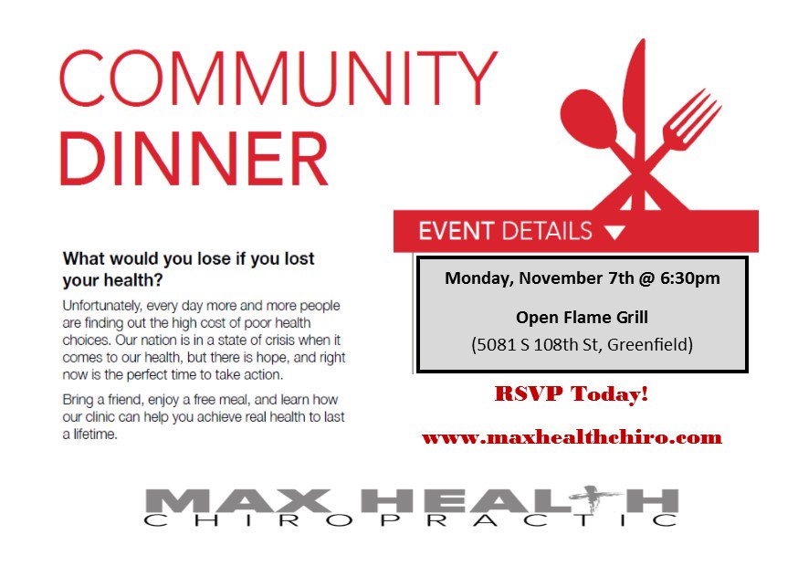 maxhealthw8loss's tweet image. Dinner with the Doc Event to learn what it takes to be #Healthy
#RSVP on our website
#OpenFlame