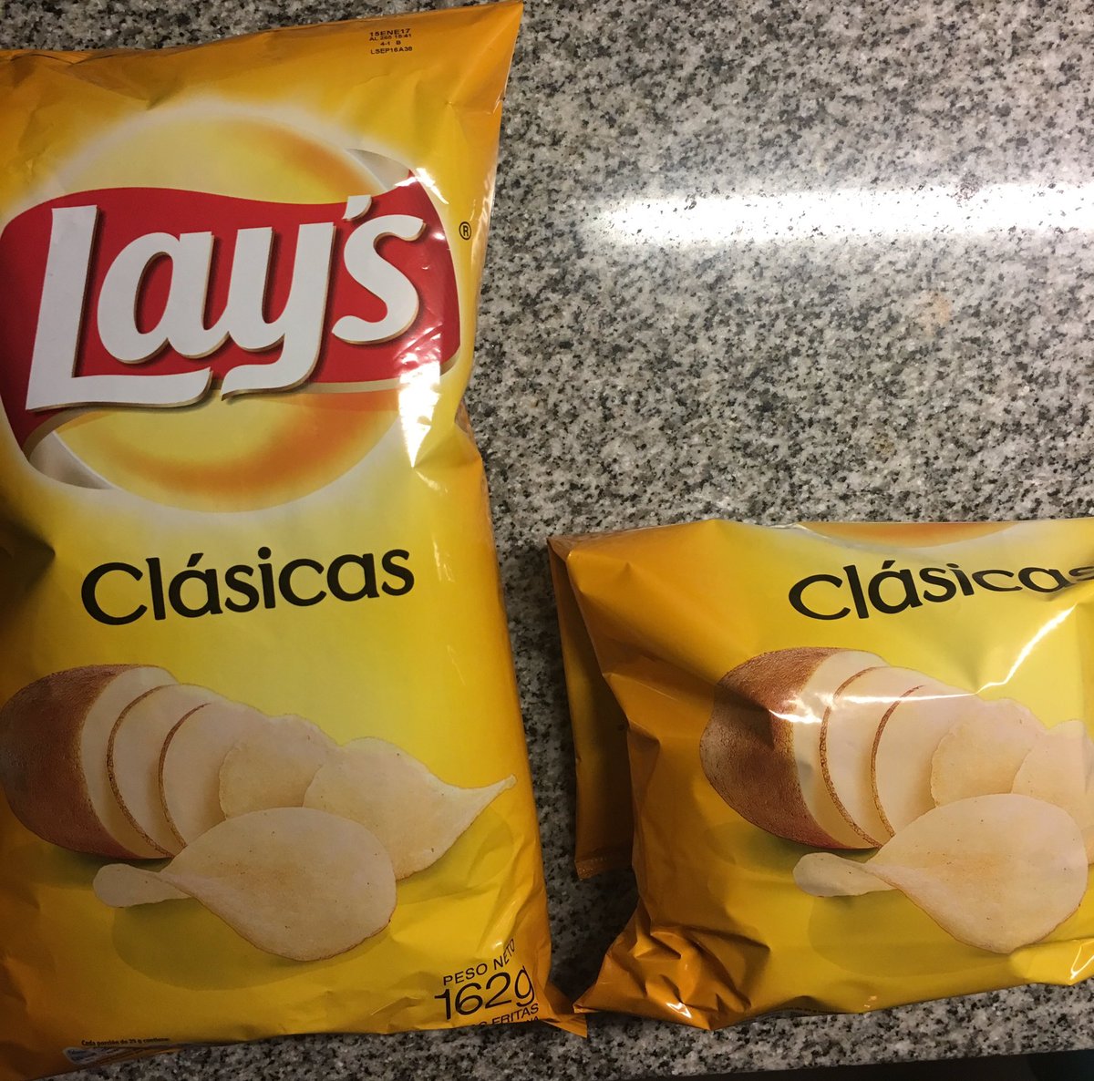 Lays cerradas vs Lays recién abiertas. Laydris