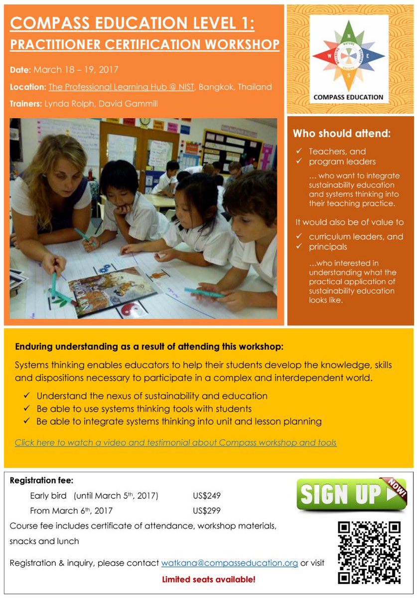 Compass Education (@compass_ed) on Twitter photo March 18-19, 2017, PD opportunity in sustainability education for educators <a href="/NISTSchool/">NIST Int. School</a>. Compass Education Level 1: wp.me/p4ncii-NP March 18-19, 2017, PD opportunity in sustainability education for educators <a href="/NISTSchool/">NIST Int. School</a>. Compass Education Level 1: wp.me/p4ncii-NP