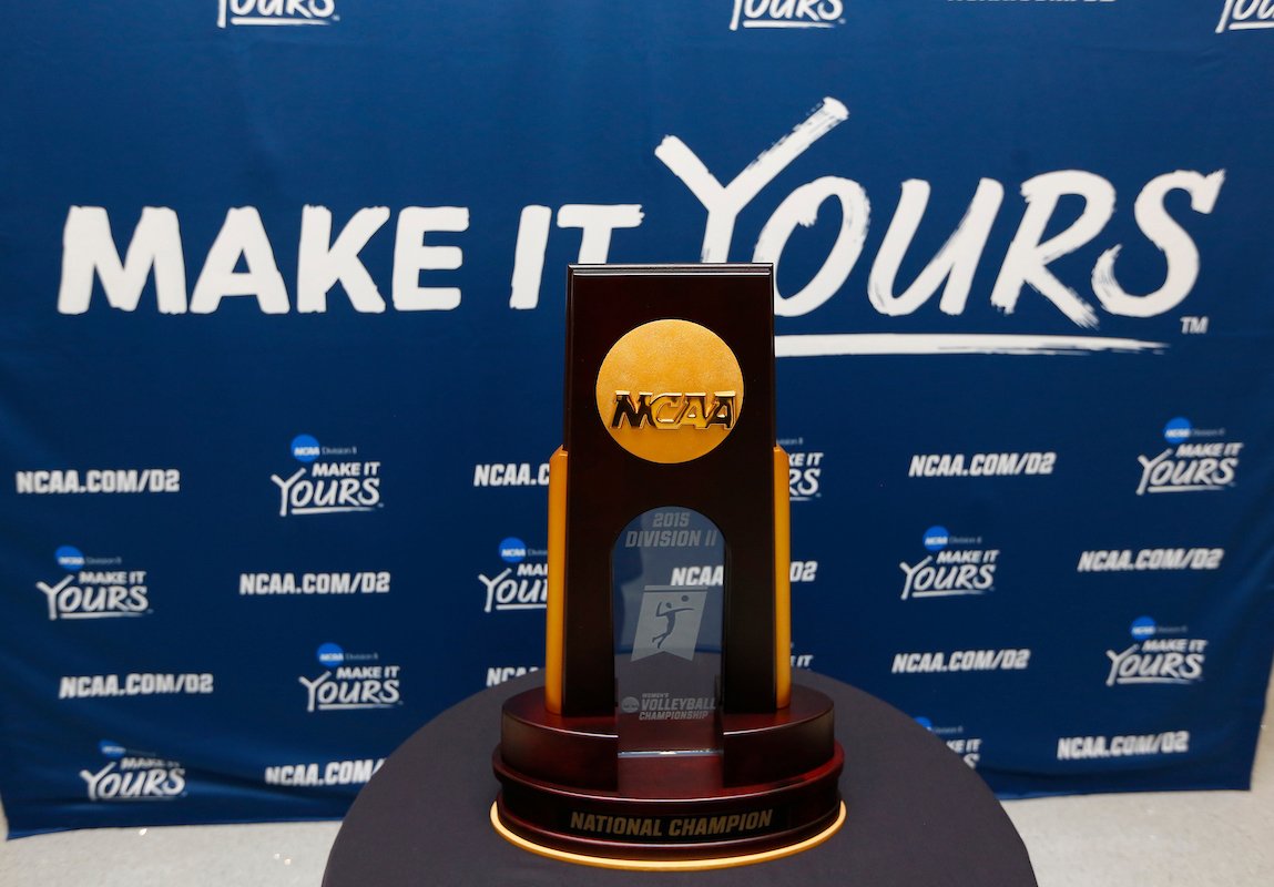 NCAADII's tweet photo. 64 teams for the #D2VB Championship were just announced! Bracket: https://t.co/cuY5rHv418. Selection show: https://t.co/QlsrTqF4PU. https://t.co/jLspaKdfSq