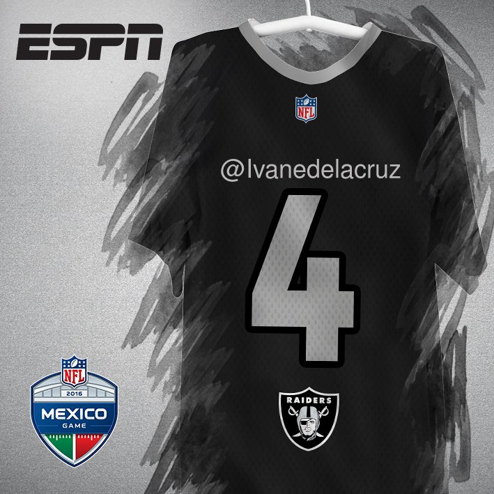 ESPN_informa's tweet photo. @Ivanedelacruz 👇¡Aquí te dejamos tu jersey de @RAIDERS👇
 ¡Llegó el día! #MNFMexicoxESPN 🇲🇽
📆21 de Noviembre  📺ESPN https://t.co/eKiDBQeaIH