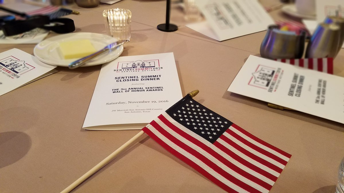 BrianLBledsoe's tweet photo. Had a great time at @Heritage_Action #SentinelSummit16 & proud to be a part of #SentinelNation! Look forward to a great 2017! https://t.co/QCi7klGfpN