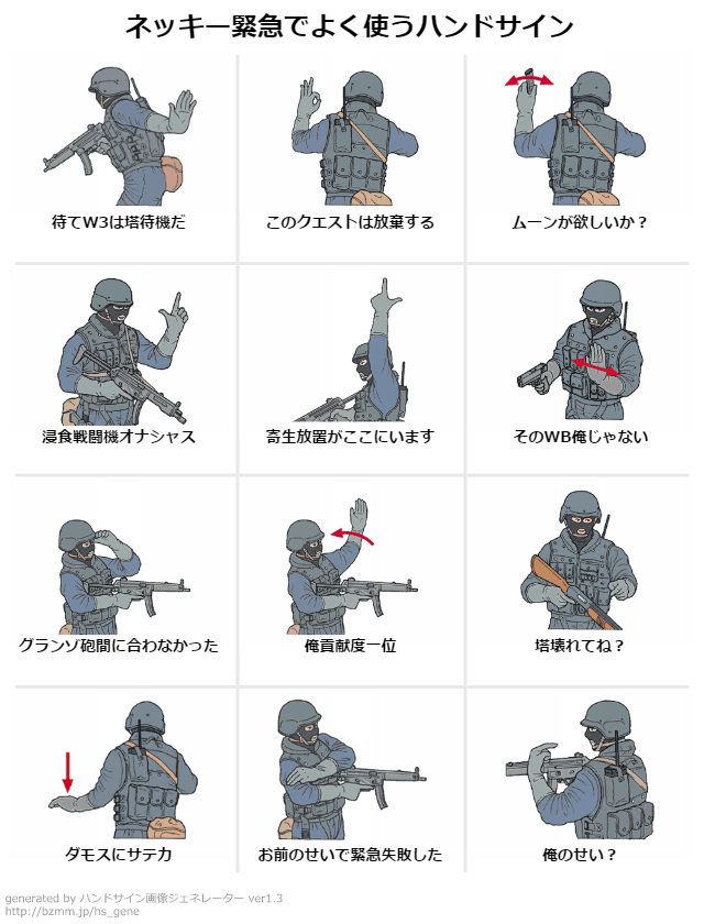 ピンクラッピー On Twitter ネッキー緊急でよく使うハンドサイン