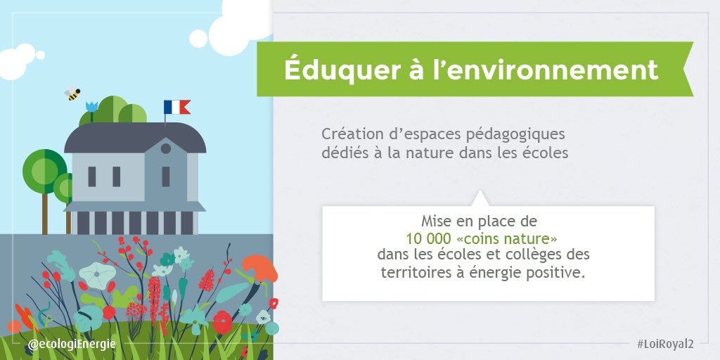 RoyalSegolene's tweet photo. Éducation à l'#environnement : mise en place de 10000 "coins nature" dans les écoles et collèges des #TEPCV #biodiversité 🐝 https://t.co/o1K646nwTO