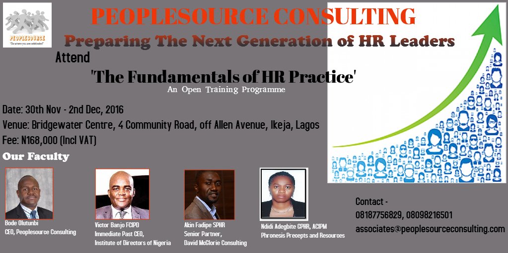 PeoplesourceHR's tweet image. @ndidiadegbite is an expert in #HRProjectManagement #Traininglogistics #HRadministration #Coaching