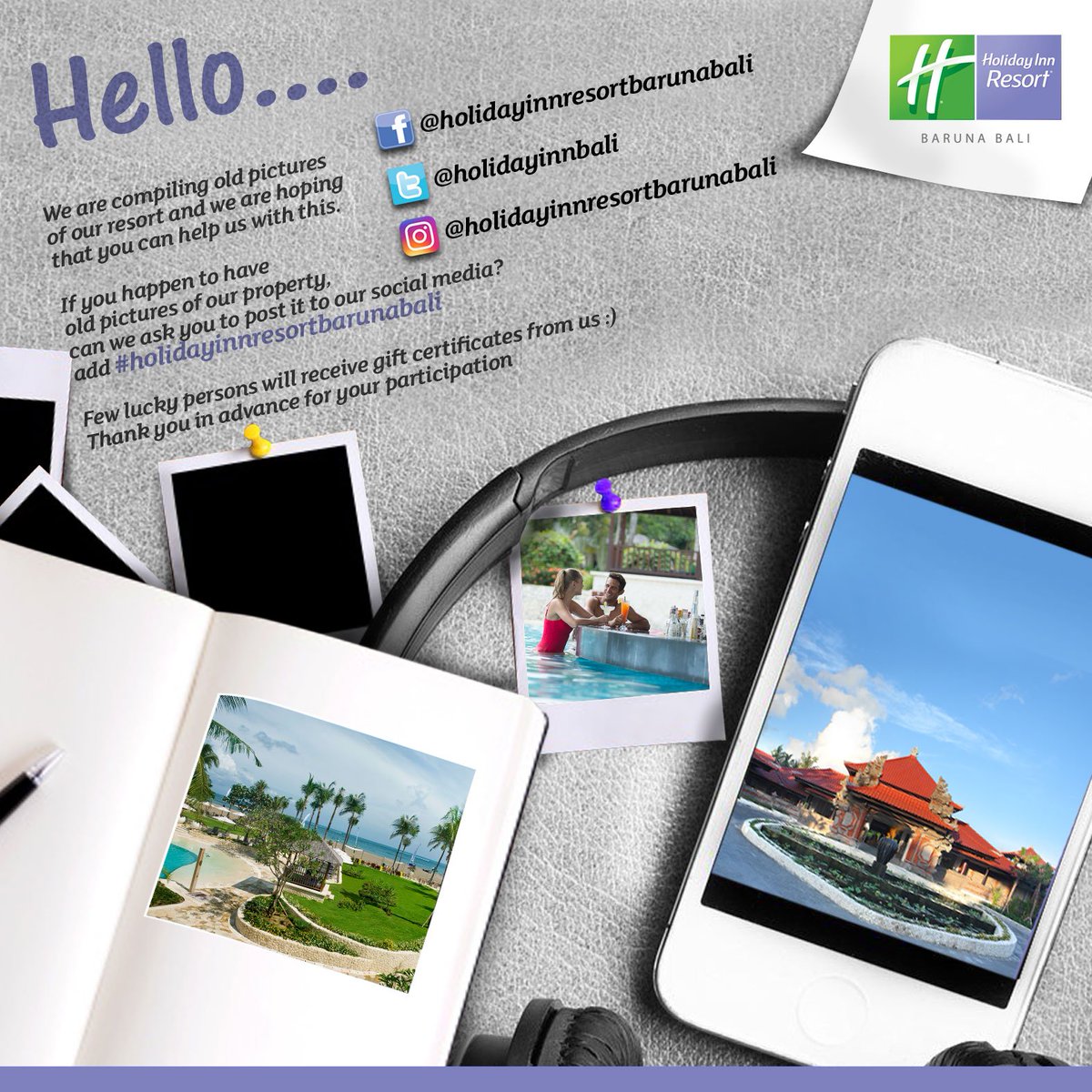 Anyone interest for free gift certificate ? 
#photocontest #oldpicture #resort #holidayinnresortbarunabali