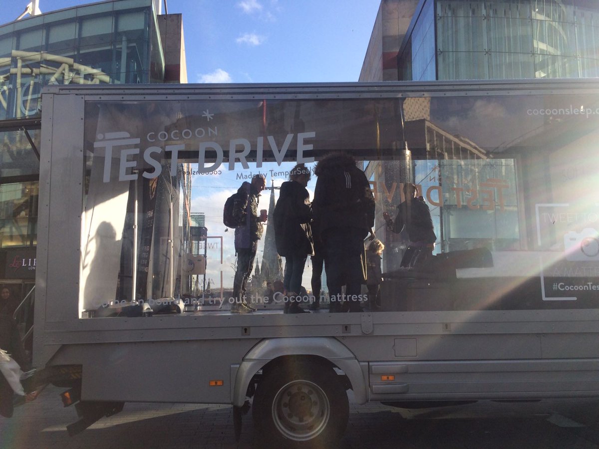 CocoonSleepUK's tweet photo. Did you visit our #CocoonTestDrive truck? Did you snap a picture on board? Tweet us and be in with a chance to win a FREE mattress! https://t.co/DJCrgCLhNl