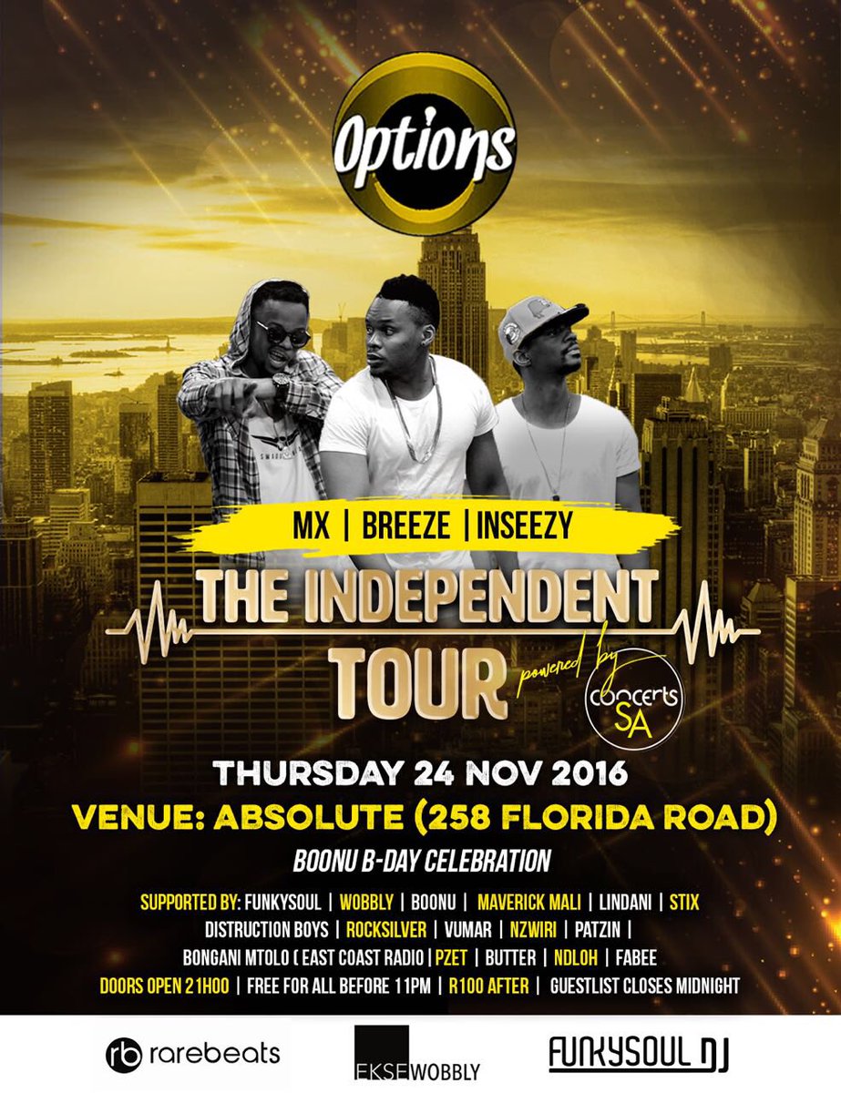FunkySoulDJ's tweet photo. #IndependentTour  @Breeze_SA x @MXsouthafrica x @inseezy also celebrating @djboonu birthday https://t.co/Sheu52twjV