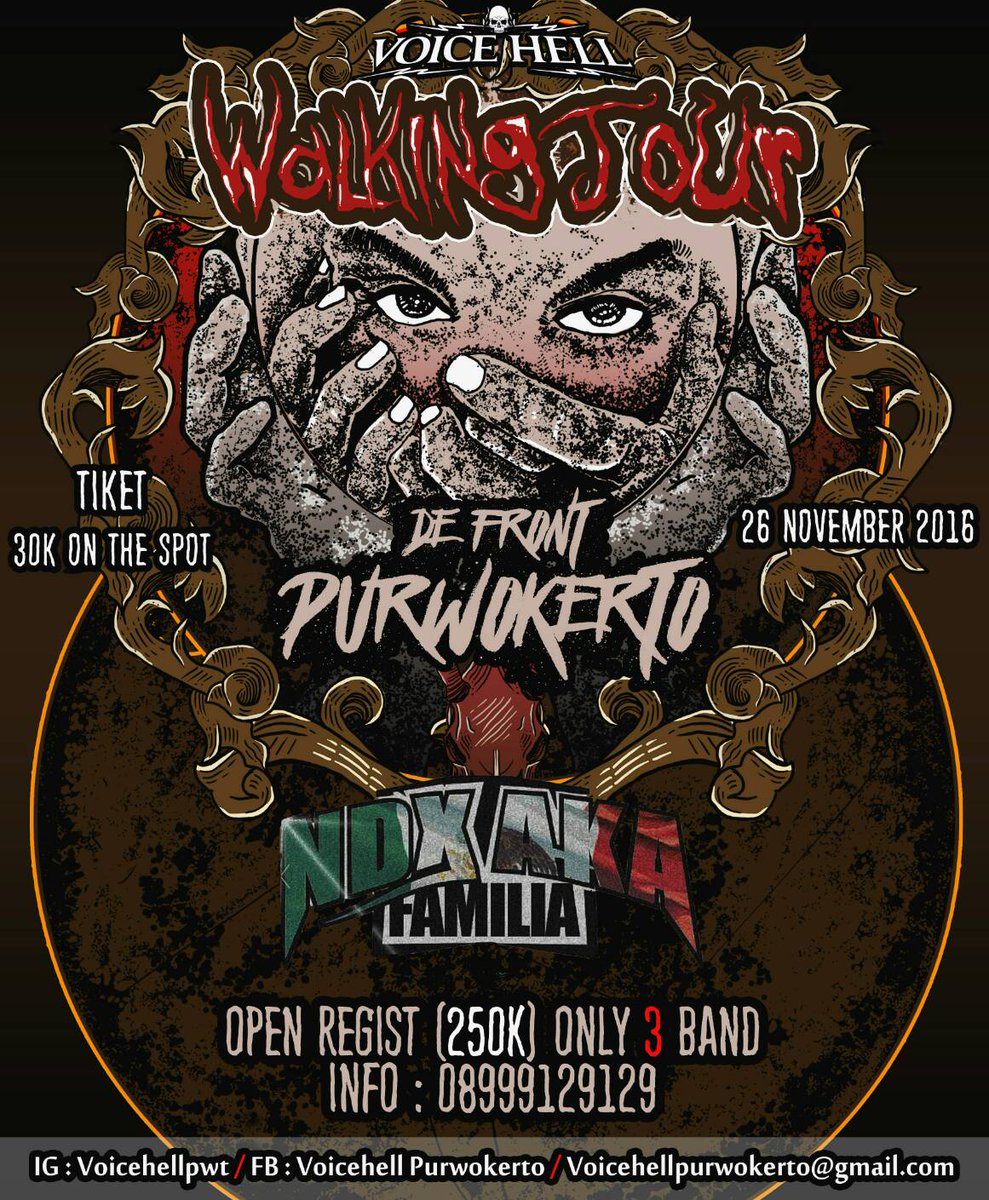 VOICEHELLPWT's tweet photo. Selanjutnya Purwokerto!!
#voicehell #voicehellpwt #walkingtour #purwokerto #ndxaka https://t.co/8Cr5NWsIy5