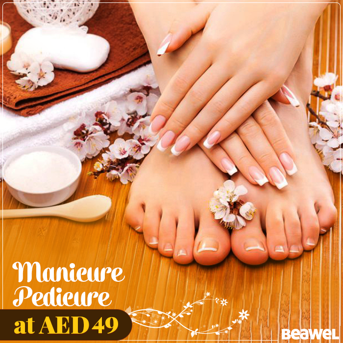BuzzAtBeawel's tweet photo. Let your #nails shine and look beautiful. Grab the deal and get #ManiPedi at just AED 49. https://t.co/Otopt9O0dH https://t.co/pXta56NCP7