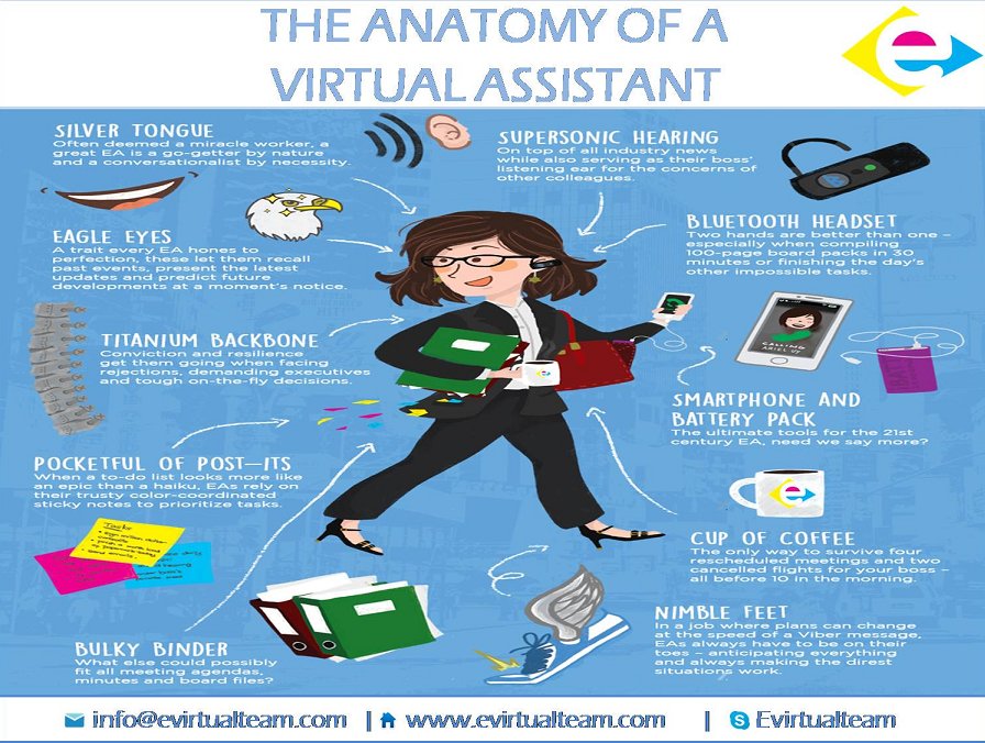 Evirtualteam's tweet photo. The Anatomy Of A Virtual Assistant @Evirtualteam . Virtual Assistant At Your Disposal. #virtualassistant #hireus #virtualassistantnextdoor. https://t.co/EzH2BqghGy