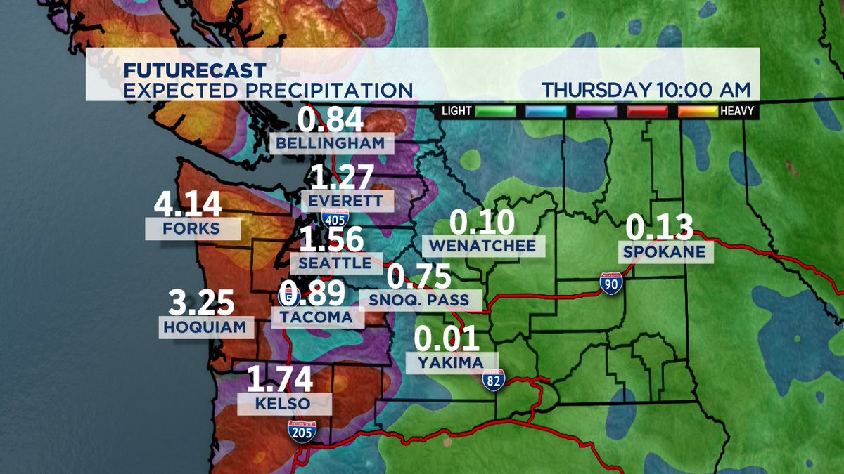fox13seattle's tweet image. And this is BEFORE the heavy rain Thursday night and Friday. #LotsOfRain #Q13FOX