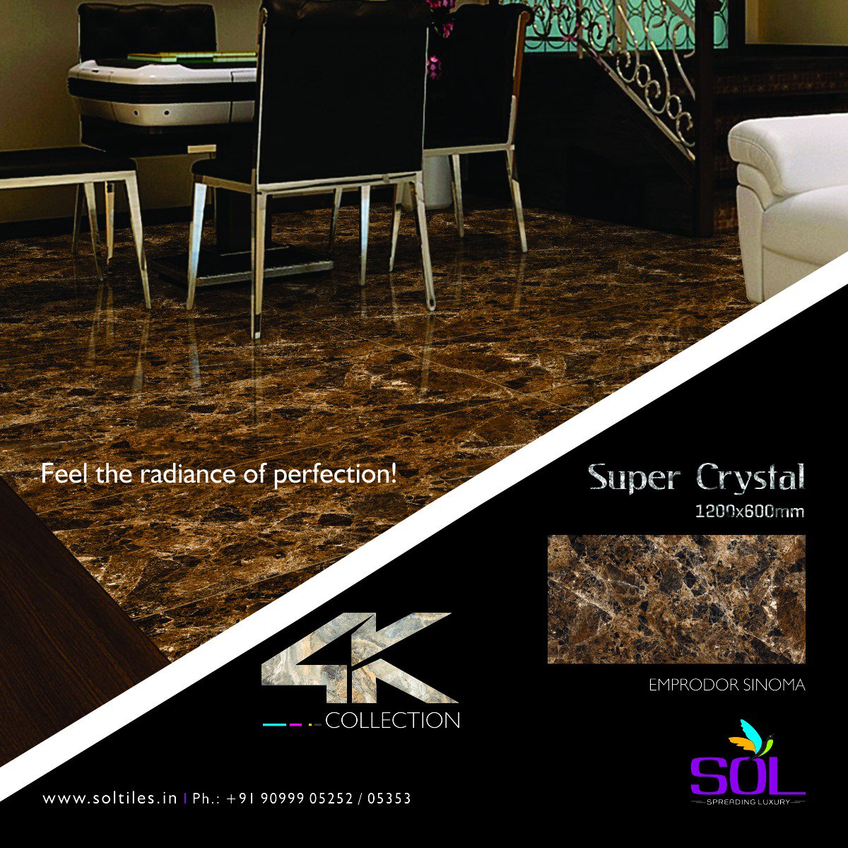 SolTileOfficial's tweet photo. Feel the radiance of perfection! with Super Crystal Tiles from Sol Tiles
#SolTiles #SuperCrystal #FloorTiles #HomeDecor #InteriorIdea https://t.co/awHUXWsPgT