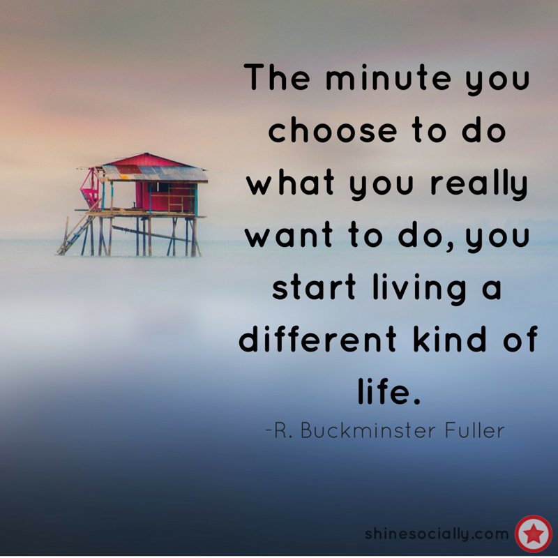 ShelMcCullough's tweet photo. The minute you choose to do what you really want to do, you start living a different kind of life. #quote #life https://t.co/NL2CdsOKfI
