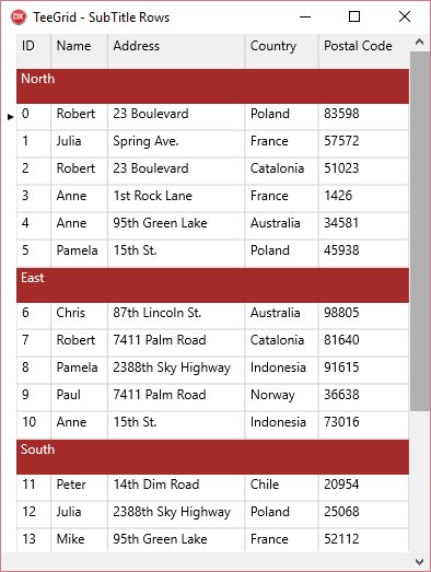 davidberneda's tweet image. #TeeGrid control is now capable of displaying &quot;sub-bands&quot; in the middle between rows. #Delphi #Lazarus #Firemonkey github.com/Steema/TeeGrid