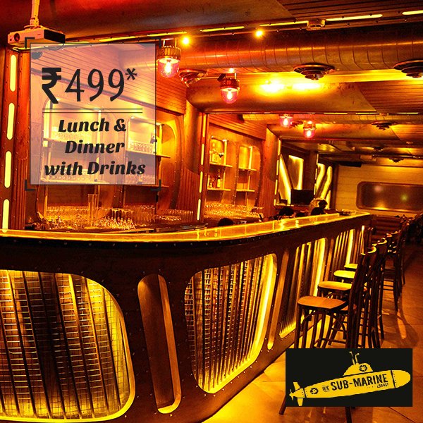 Hungermafia's tweet photo. Get 1 Starter with 2 Mugs of #DraughtBeer (330ml)/ 2 #SoftDrinks for Rs. 499 at @submarinelounge #SpiritualTuesday #hungermafia #combodeal https://t.co/EJvZ6lSH0F