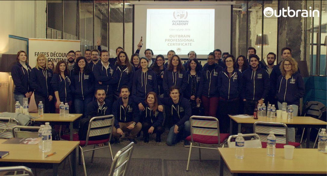 OutbrainFR's tweet photo. Félicitations à la première promotion de l'#OutbrainAcademy Paris !
#ContentMarketing & Outbrain Professionals https://t.co/61NDNdJrR0