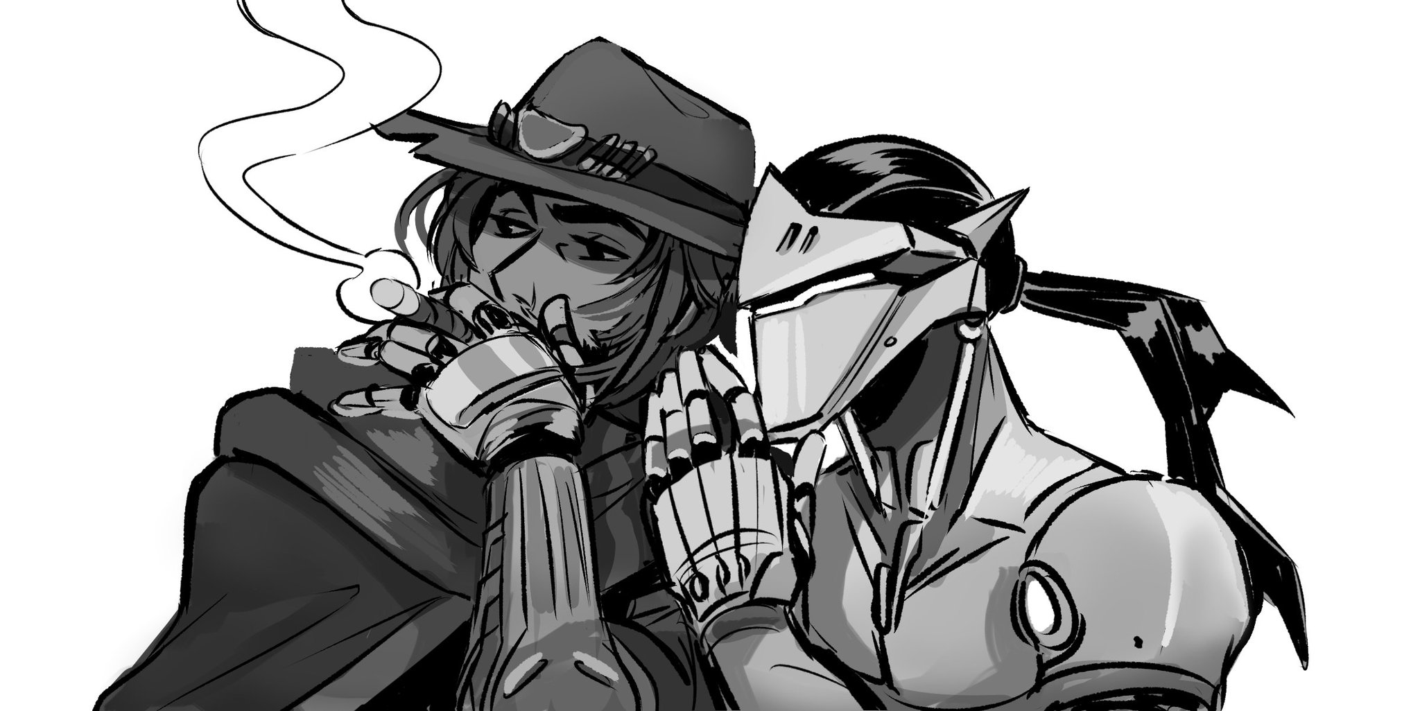 Pin On Overwatch, Spooky Rhett On Twitter Genji Teaching Mccree, Sombra X G...