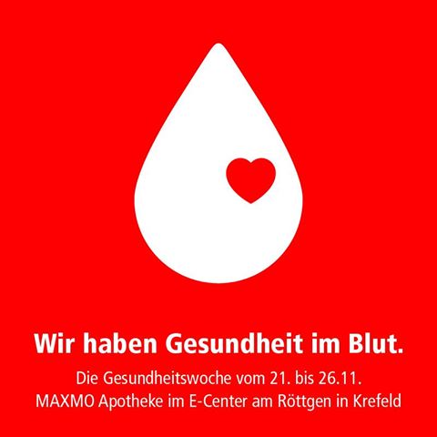 Die Gesundheitswoche vom 21. bis 26.11. in Ihrer #MAXMO #Apotheke im E-Center am Röttgen in #Krefeld #Blutzuckermessung #Blutdruck