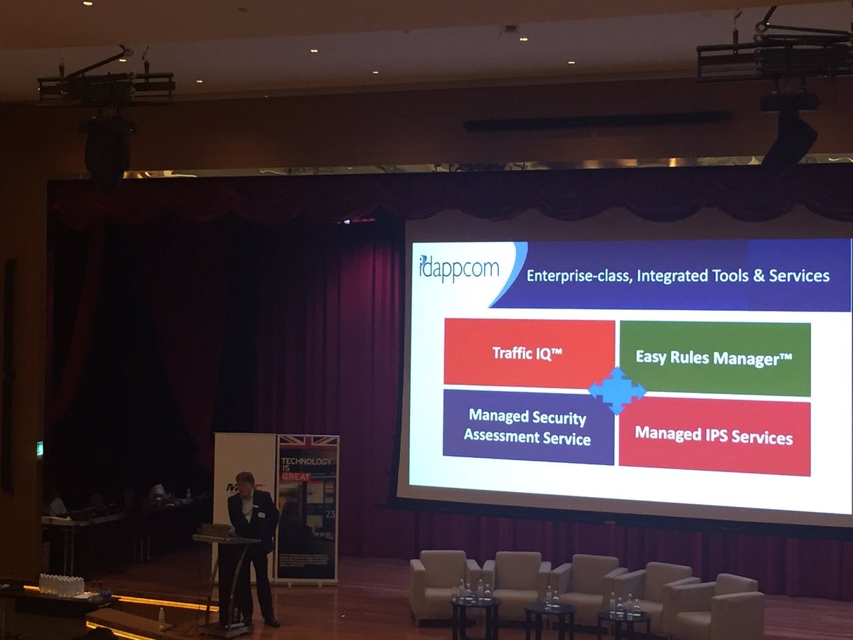 mymdec's tweet photo. How industry can enhance threat recognition by Stephen Meredith from idappcom @tradegovukMYS #techtm2016 https://t.co/MPfzFRLo3m