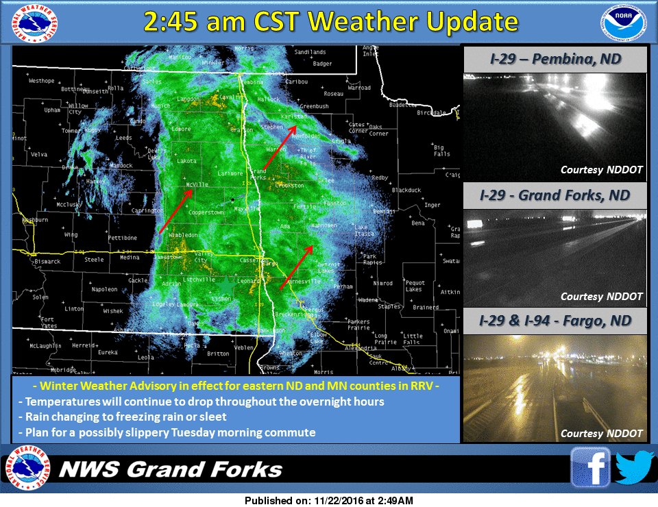 NWS Grand Forks on Twitter "Rain changing to freezing rain/sleet