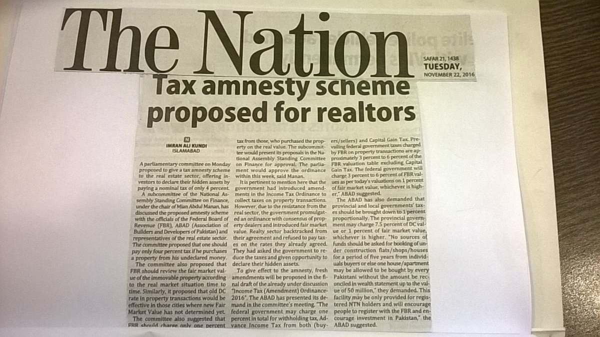 TheTopCity1's tweet photo. Real estate sector set to win another tax amnesty from government
#TopCity1#Islamabad#TaxAmnesty#IncomeTax #PropertyTax #IncomeTaxAmendment https://t.co/iqTGhSGrbJ