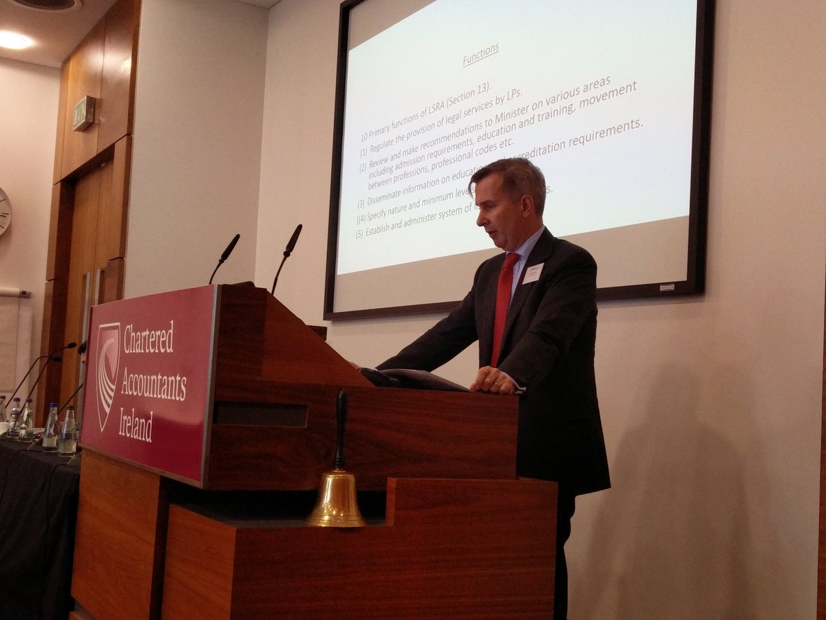 IrishConfs's tweet image. .@DBarniville  is now presenting on the role of the #LSRA in dealing with complaints at the #DisciplinaryTribunals Seminar.