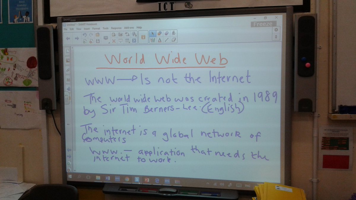 Year4BWPS's tweet photo. Learning about the World Wide Web (not the Internet) https://t.co/XJBeQ9VUCy