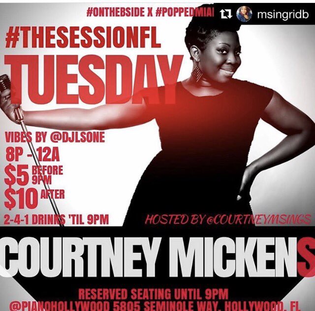 MsIngridB's tweet photo. #THESESSIONfl Live Music Open Mic Night TONIGHT @pianohollywood 8p-12a @ochocinco https://t.co/p9yK0MkCkR
