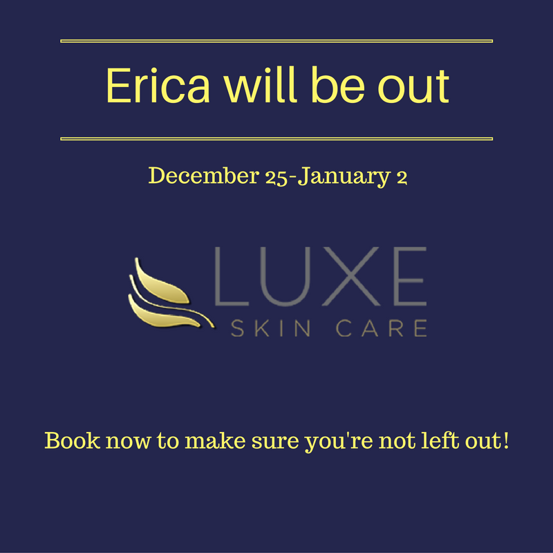 LuxeSkinCare's tweet photo. With holidays upon us, remember to book ahead so you’re able to get in! https://t.co/ZZSMNRbsiC