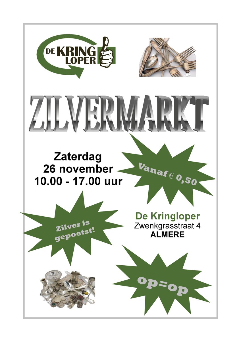 Zaterdag 26 november #zilvermarkt #kringloper #Almere