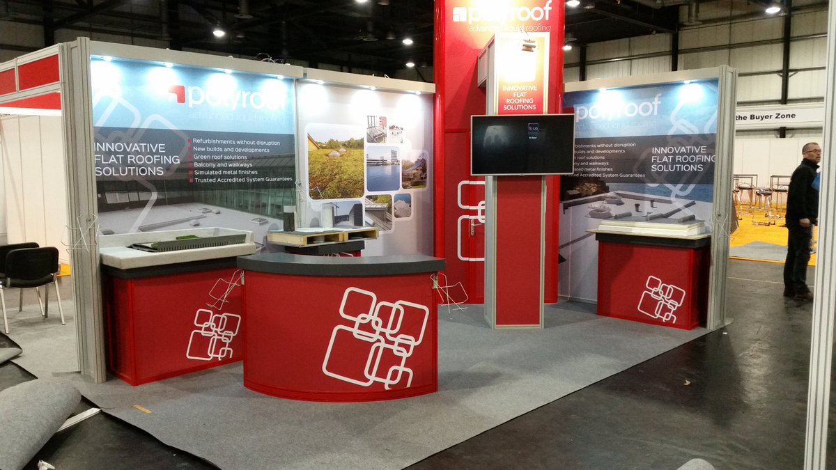 PolyroofLtd's tweet image. Our stand is up and ready for tomorrow&apos;s @ScotlandBuild! If you&apos;re at the show make sure to catch us on stand E40