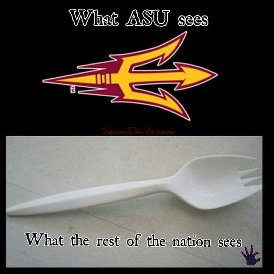 scumdevils's tweet photo. #RivalryWeek  #ForkDorks #SporksUp #LOL #BeatASU #ArizonaIsCATcountry #BTFD https://t.co/FoiIgAYdMc
