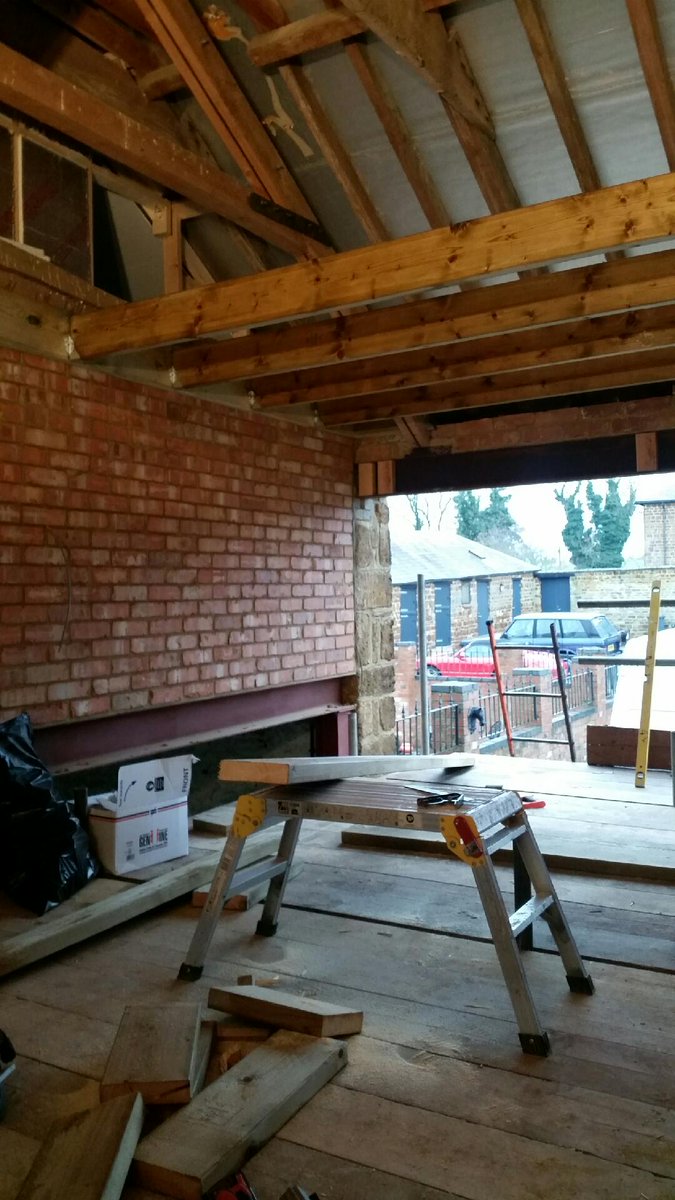 Lovely new ceiling joists going in on our barn conversion in Towcester