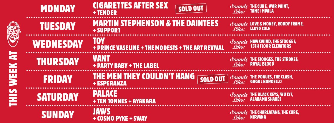 THIS WEEK (21/11/16) IN THE HUT.
Full listings &amp; tickets → ktwwh.co/listings
