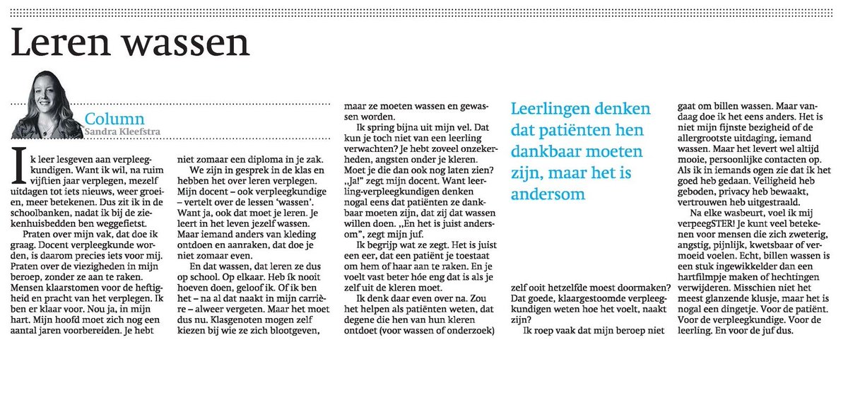 Dat billen wassen, dat moet je dus ook leren... #column <a href="/frieschdagblad/">Friesch Dagblad</a>