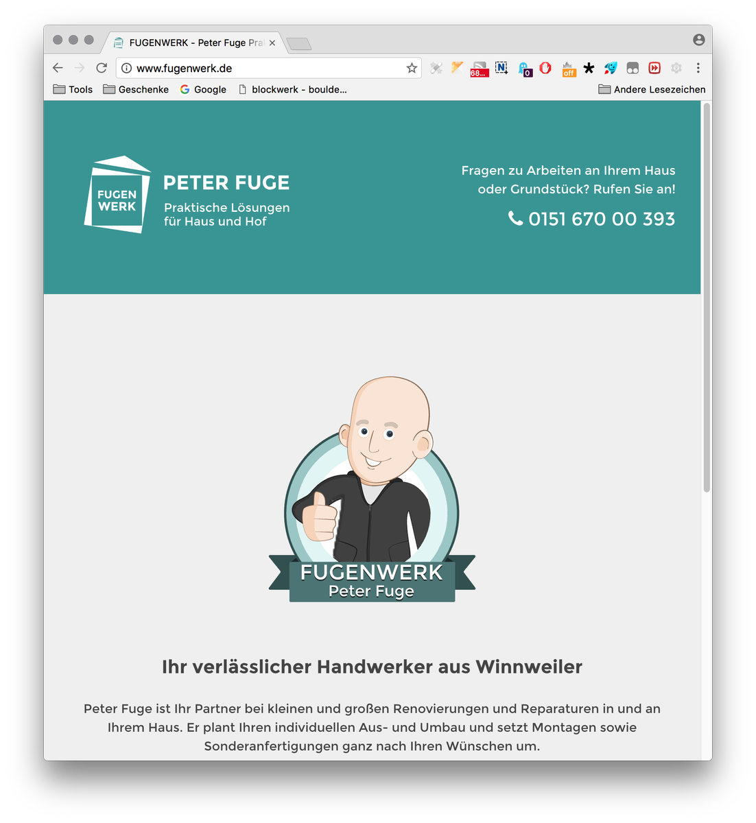 BitFriends_de's tweet photo. Die Landingpage für unseren sympathischen Handwerker ist live!
https://t.co/b5L5aq4gbh
#webdesign #Handwerker #Winnweiler #RLP #Reparaturen https://t.co/Df5m2XXz2Y