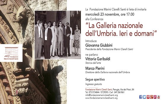 FondazioneMCS's tweet photo. Cari amici, vi ricordiamo l'appuntamento di domani "La Galleria nazionale dell'Umbria. Ieri e domani" alle ore 17:00. Vi aspettiamo!! https://t.co/8unMxnzJfx
