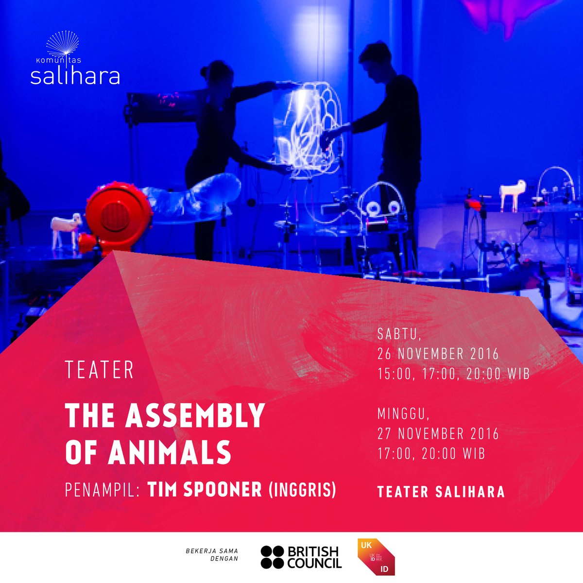 salihara's tweet photo. Mari saksikan teater “#TheAssemblyofAnimals”! @idBritishArts https://t.co/eKDtvbhm7U https://t.co/dxjkWzkNit