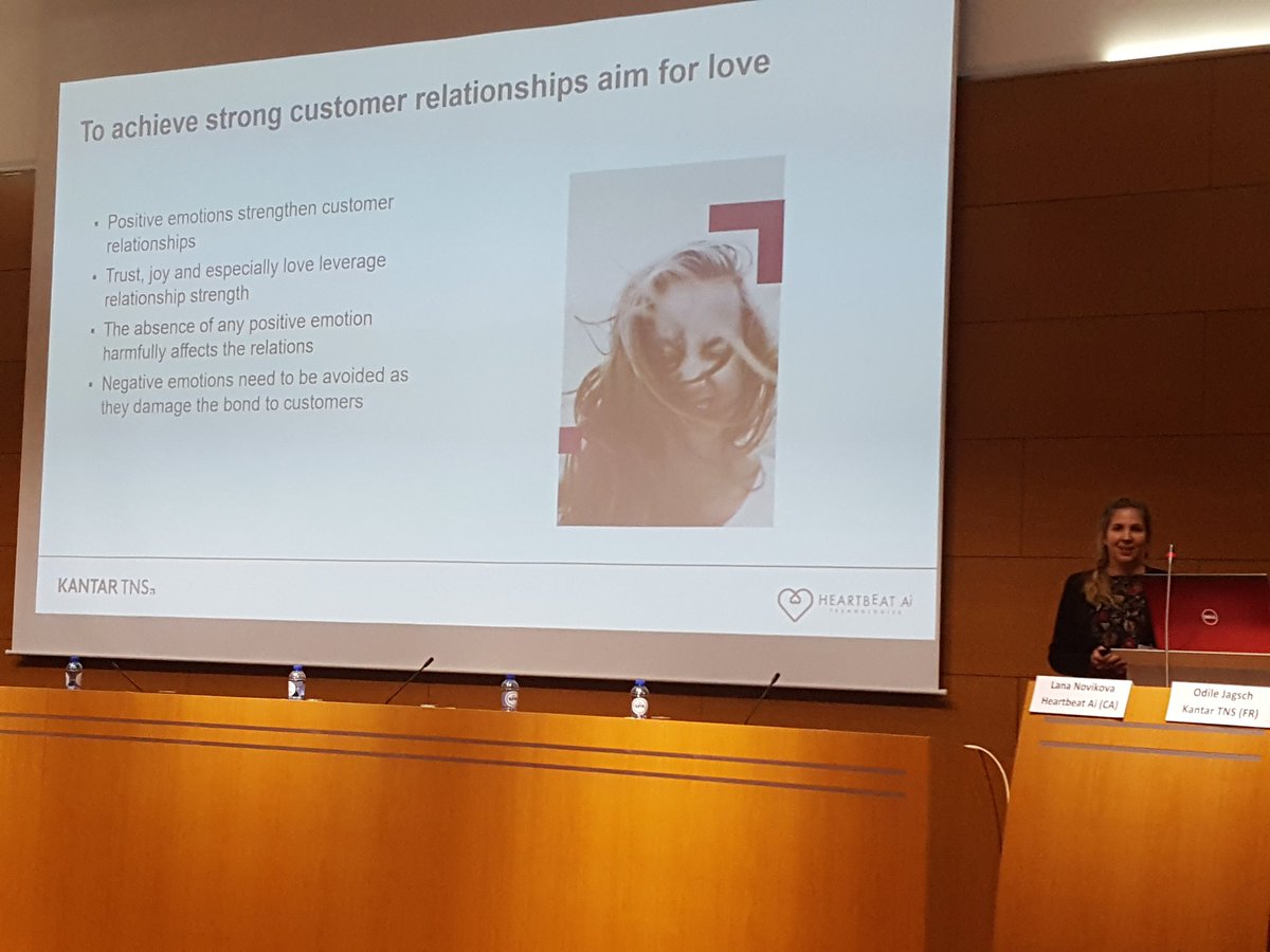 "To achieve strong customer relationships, you need to aim for love," says Odile Jagsch @tns_global, w/ <a href="/HeartbeatAi/">Heartbeat Ai</a>, at #LTA16. #EmotionAI