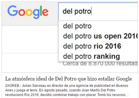 Creativemakers1's tweet image. Salimos en La Nación La atmósfera ideal de Del Potro que hizo estallar Google goo.gl/t5sGN2 #advertising #AdWords #google #MKT