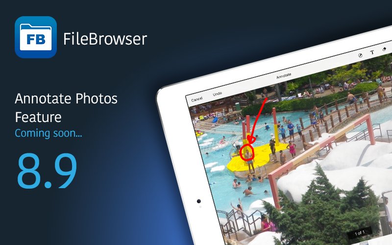 FileBrowserApp's tweet image. #FileBrowser Version 8.9 Coming Soon. We can&apos;t wait for Apple to upload our new #update, includes a new #annotate images feature - #iOS
